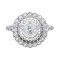 Art Deco Style Diamond Honey Comb Filigree 14K White Gold Ring