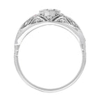 Diamond & Ruby Fancy Cut Vintage Inspired Art Deco Style Bombay White Gold Ring