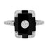 Diamond & Black Onyx Vintage Inspired Art Deco Style White Gold Ring