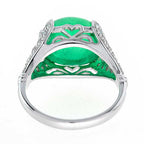 Sugarloaf Colombian Green Emerald & Diamond Cocktail 14K White Gold Ring