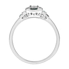 1.63 ctw Art Deco Emerald & Diamond 14K White Gold Ring