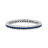 French Cut Blue Sapphire Art Deco Style Channel Set Eternity Band 14K White Ring