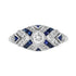 Round Diamond & Blue Sapphire Art Deco Style 18K White Gold Ring