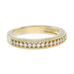 Vintage Style Diamond Half Eternity Wedding Band Ring