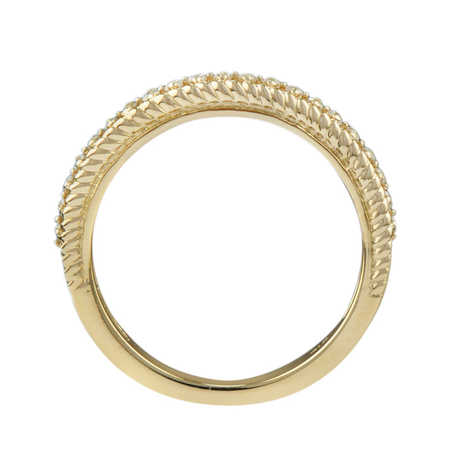 Vintage Style Diamond Half Eternity Wedding Band Ring