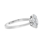 Diamond Floral Flower Cluster 14K White Gold Ring