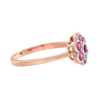 Red Ruby & Pink Tourmaline Floral Vintage Inspired Jewelry 14K Rose Gold Set
