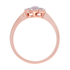 Red Ruby & Pink Tourmaline Floral Vintage Inspired Jewelry 14K Rose Gold Set