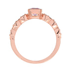 Rectangle Emerald Shape Cut Pink Sapphire & Diamond 18K Rose Gold Ring