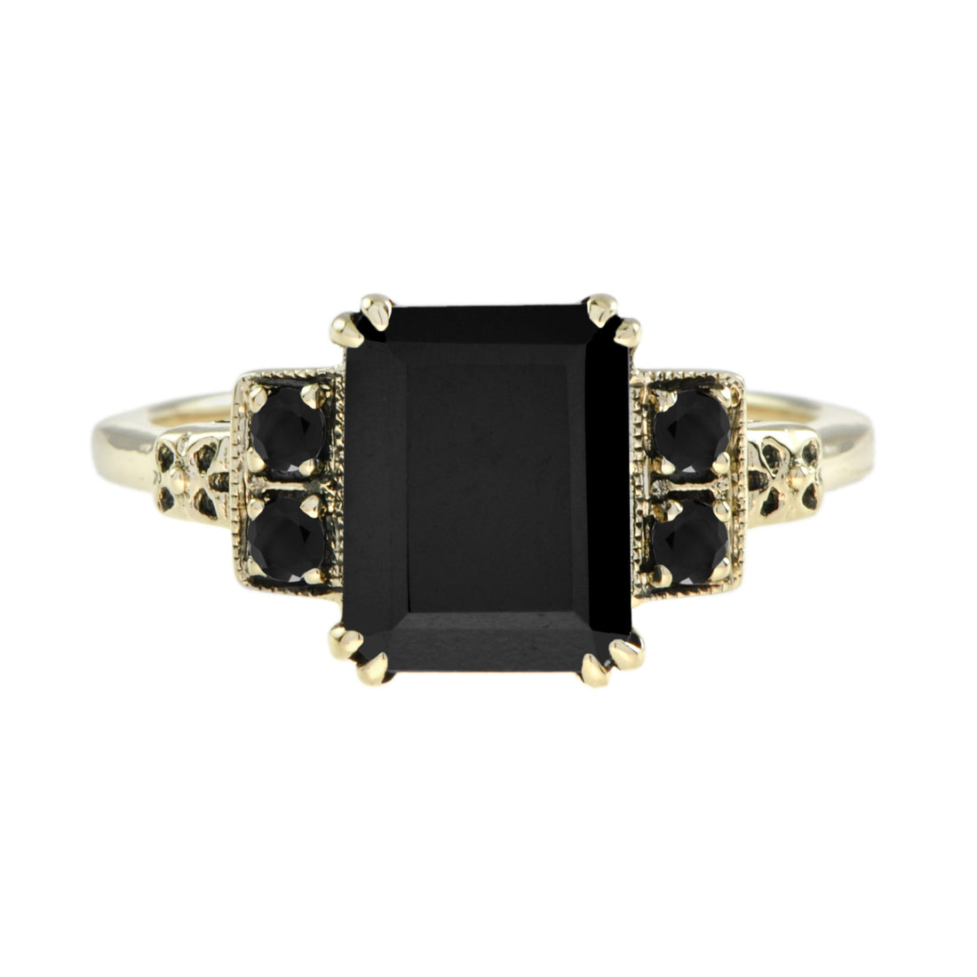 Marin Deep Sea Onyx Solitaire 14K Yellow Gold Ring