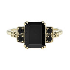 Marin Deep Sea Onyx Solitaire 14K Yellow Gold Ring