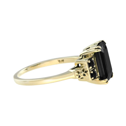 Marin Deep Sea Onyx Solitaire 14K Yellow Gold Ring