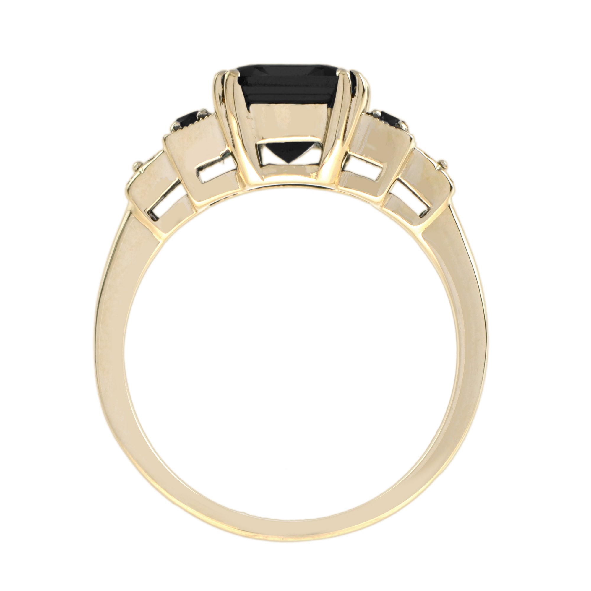 Marin Deep Sea Onyx Solitaire 14K Yellow Gold Ring