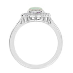 Round Ruby Diamond Art Deco Style Halo Set 14K White Gold Ring