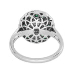 3.16 Ctw Art Deco Style Emerald & Diamond 18K White Gold Ring