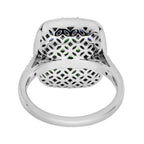 Elongated Cushion Green Tsavorite Sapphire Onyx Diamond Art Deco Style Gold Ring