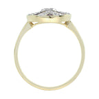Diamond & Red Pink Ruby Oval Shaped Art Deco Style Mosaic Cocktail Gold Ring
