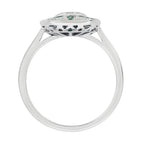 1.77 ctw Art Deco Style Green Emerald & Diamond 14K White Gold Ring