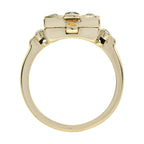 Blue Sapphire & Diamond Vintage Style Poison Locket 14K Yellow Gold Ring