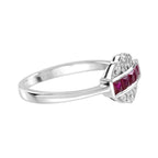 0.30 ctw Art Deco Ruby & Diamond 14K White Gold Ring