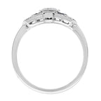Diamond & Blue Sapphire Vintage Inspired Art Deco Style White Gold Dinner Ring
