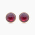 Red Rubellite & White Diamond 18K Rose Gold Button Cufflinks