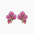 Pink Sapphire Ruby Multi-Gemstone Lilly Flower 18K Rose Gold Earrings