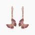 Pink Sapphire & Ruby & Diamonds Butterfly Sweet 18K Rose Gold Clip Earrings