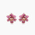 Pink Sapphire & White & Fancy Diamond Lilly Flower 18K Rose Gold Flower Earrings