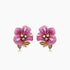 Pink Sapphire Ruby Multi-Gemstone Lilly Flower 18K Rose Gold Earrings