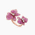 Pink Sapphire Ruby & Fancy Diamond Lilly Flower Flower 18K Rose Gold Ring
