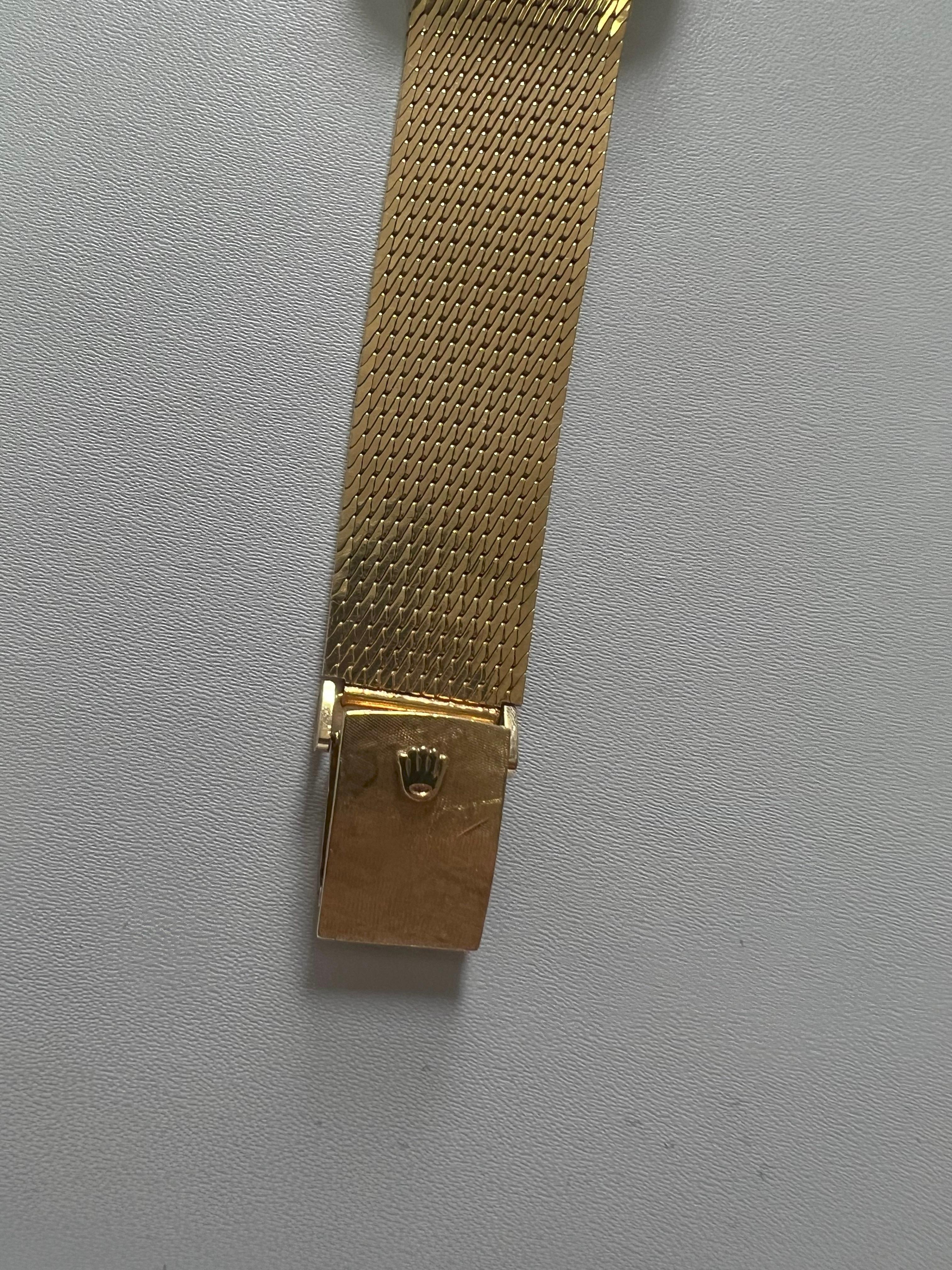 Rolex Cellini White Round Cushion Dial 14 Karat Yellow Gold Vintage Watch
