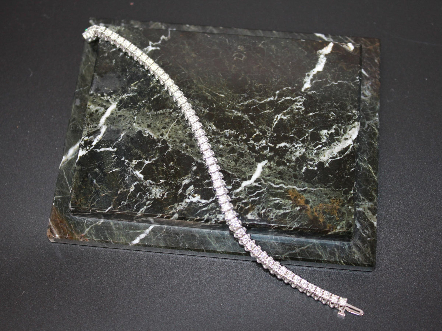 Round Diamond 6 Carat Tennis Line Classic Fashion 14 Karat White Gold Bracelet