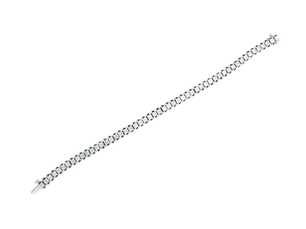 Round Diamond 6 Carat Tennis Line Classic Fashion 14 Karat White Gold Bracelet