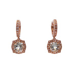 Round Shape Brilliant Cut Green Amethyst Prasiolite with Halo Set White Diamonds
