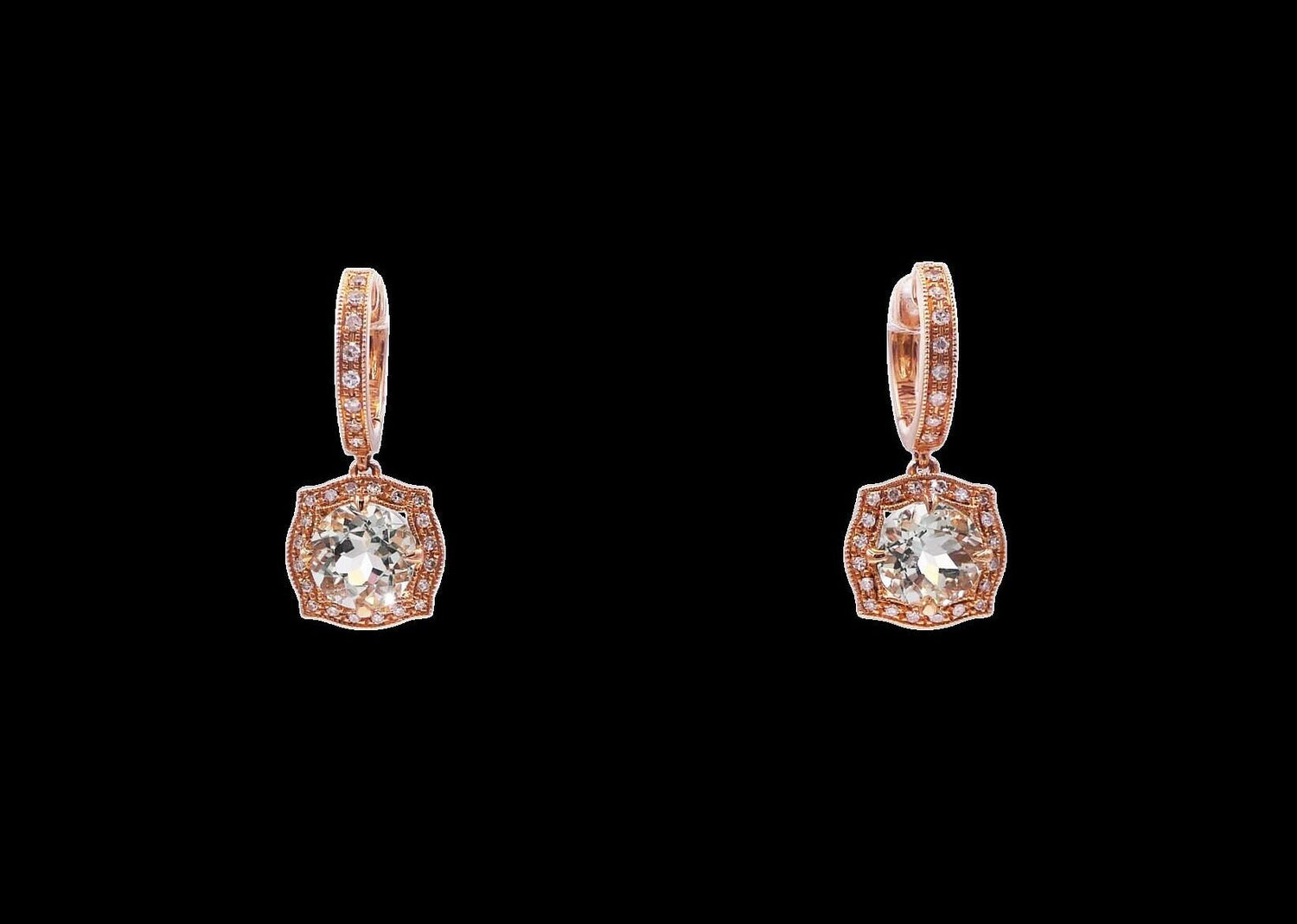 Round Shape Brilliant Cut Green Amethyst Prasiolite with Halo Set White Diamonds