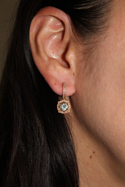 Round Shape Brilliant Cut Green Amethyst Prasiolite with Halo Set White Diamonds