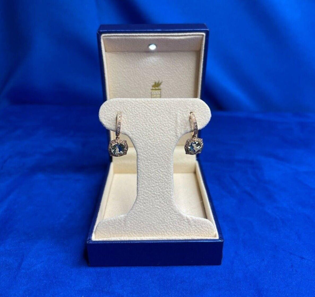Round Shape Brilliant Cut Green Amethyst Prasiolite with Halo Set White Diamonds