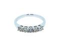 Round Shape Brilliant Cut Silvery Grey Warm Diamond 5 Stone Eternity Stackable C