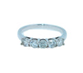Round Shape Brilliant Cut Silvery White Diamond 5 Stone Eternity 1 Carat Stackab