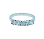 Round Shape Brilliant Cut Silvery White Diamond 5 Stone Eternity 1 Carat Stackab