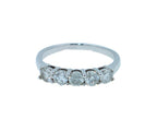 Round Shape Brilliant Cut Silvery White Diamond 5 Stone Eternity 1 Carat Stackab