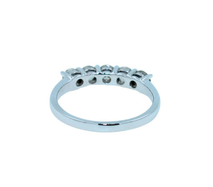 Round Shape Brilliant Cut Silvery White Diamond 5 Stone Eternity 1 Carat Stackab
