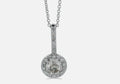 Round Shape Brilliant Cut Solitaire Diamond Pave Halo Set 14 Karat White Gold Da