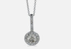 Round Shape Brilliant Cut Solitaire Diamond Pave Halo Set 14 Karat White Gold Da