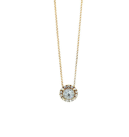 Round Shape Brilliant Cut Sunflower Flora Sun Ray Illusion Set Halo Set Pave Set