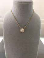 Round Shape Brilliant Cut Sunflower Flora Sun Ray Illusion Set Halo Set Pave Set