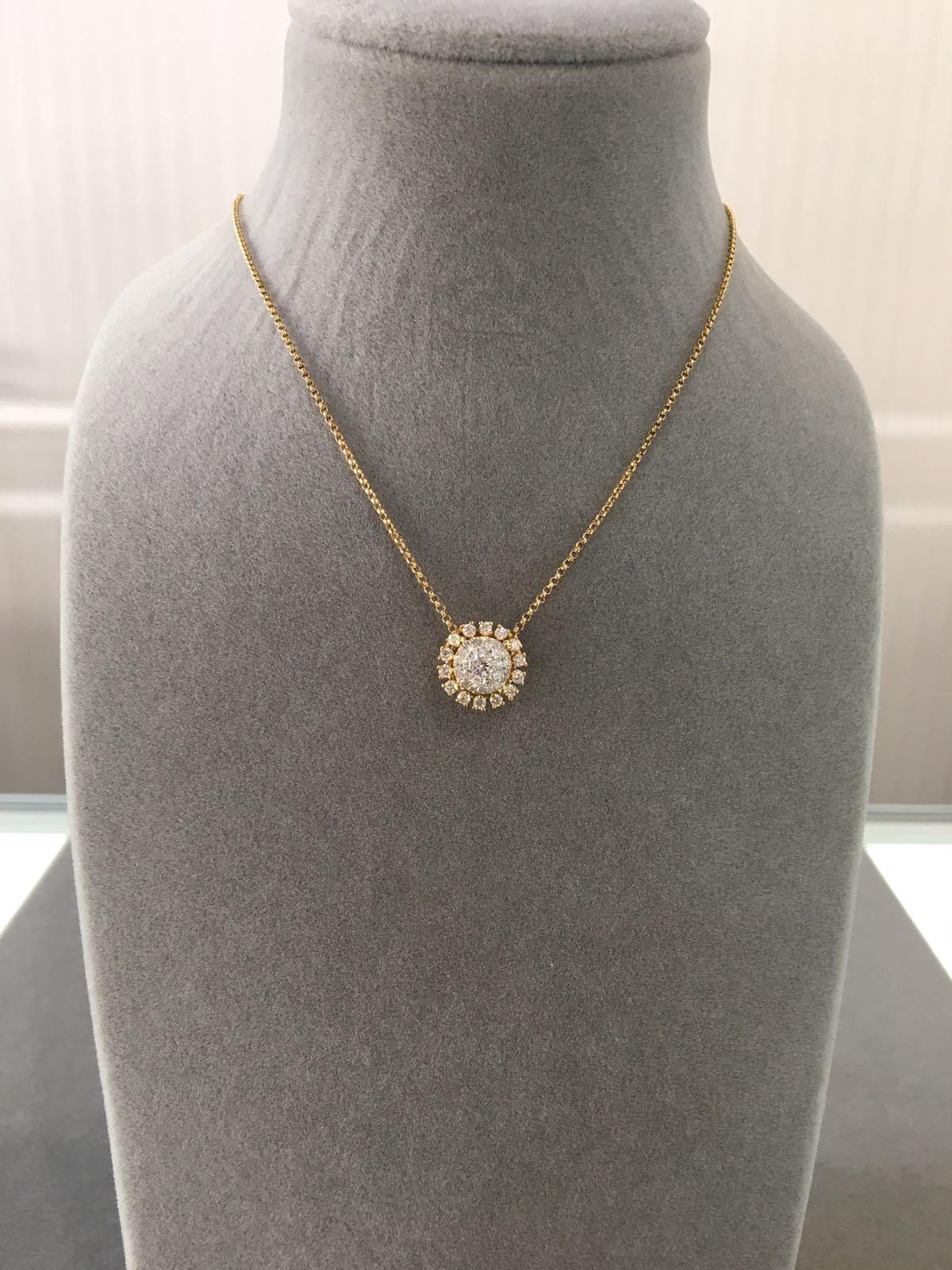 Round Shape Brilliant Cut Sunflower Flora Sun Ray Illusion Set Halo Set Pave Set