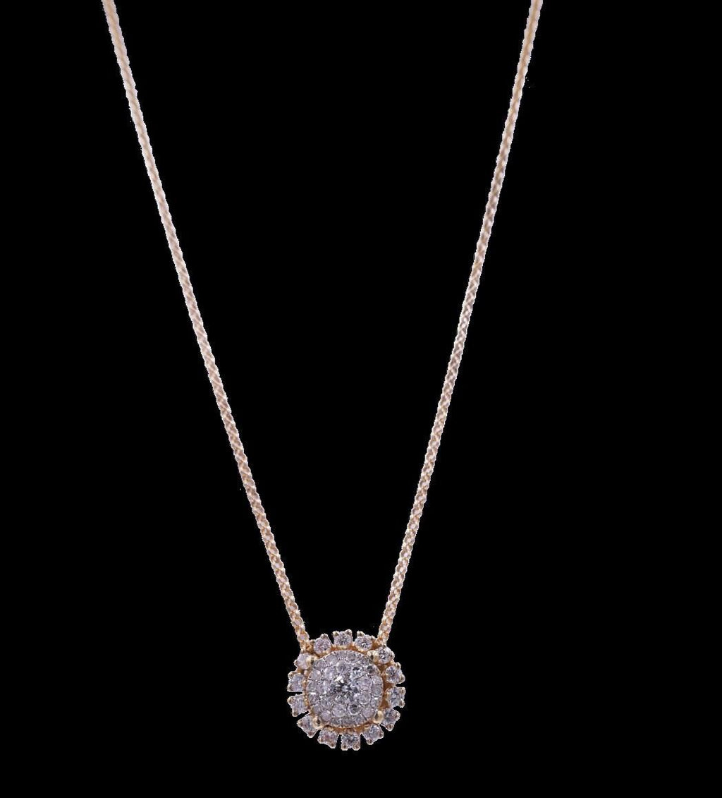 Round Shape Brilliant Cut Sunflower Flora Sun Ray Illusion Set Halo Set Pave Set