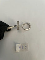 Diamond Baguette Round Pave 14K White Gold Statement Huggie Hoop Earrings